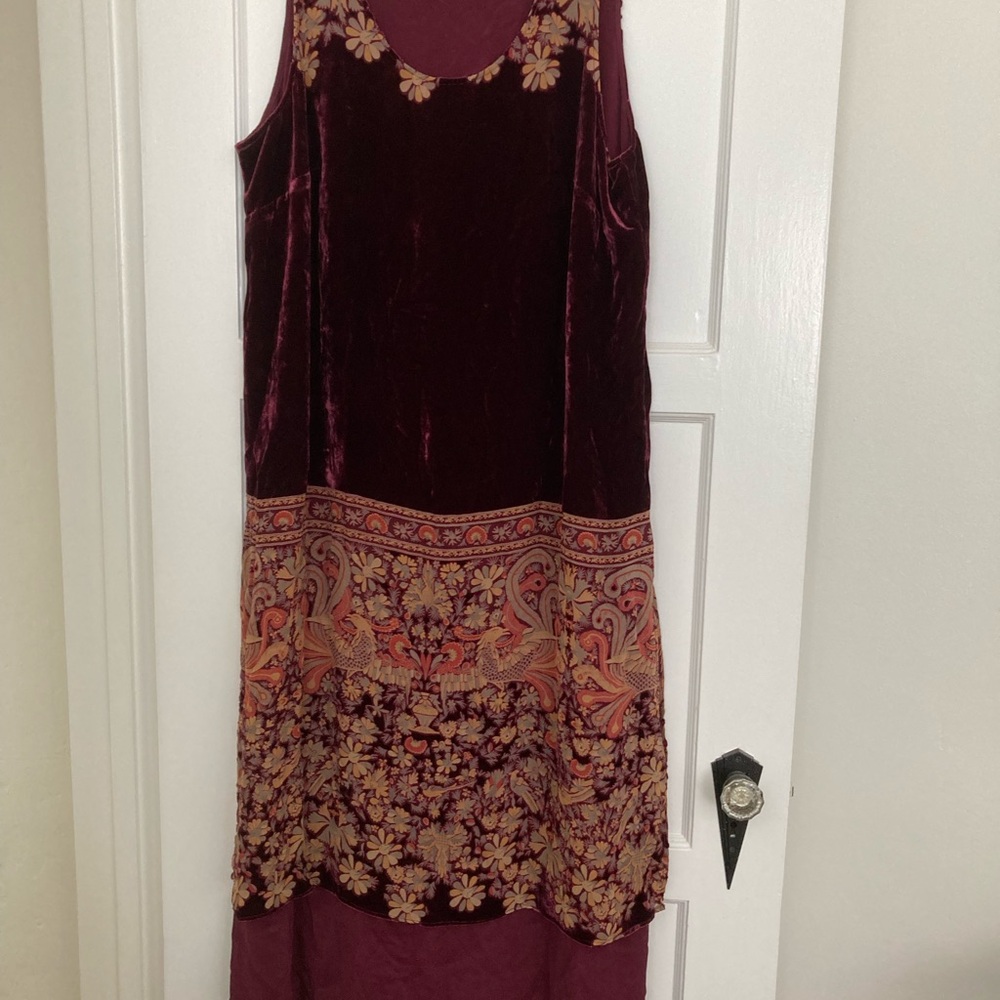 Citron Red and Gold Vintage Embellished Dress